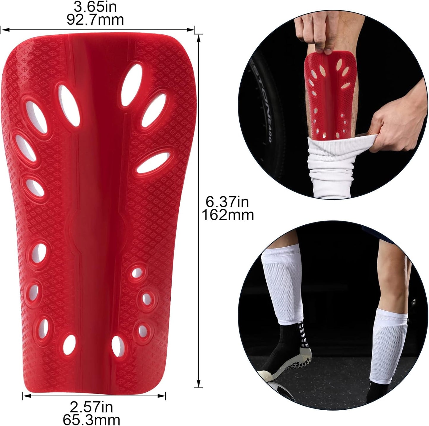 ANCIRS 2 Pair Soccer Shin Guards for Youth, Breathable Shin Guard Sleeves for Football Games, Protective EVA Cushion for Youth Men & Women