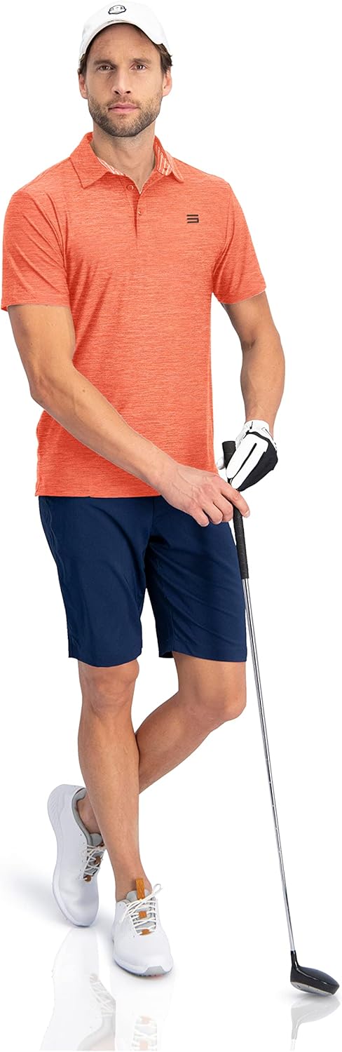 Three Sixty Six Golf Shirts for Men - Dry Fit Short-Sleeve Polo, Athletic Casual Collared T-Shirt