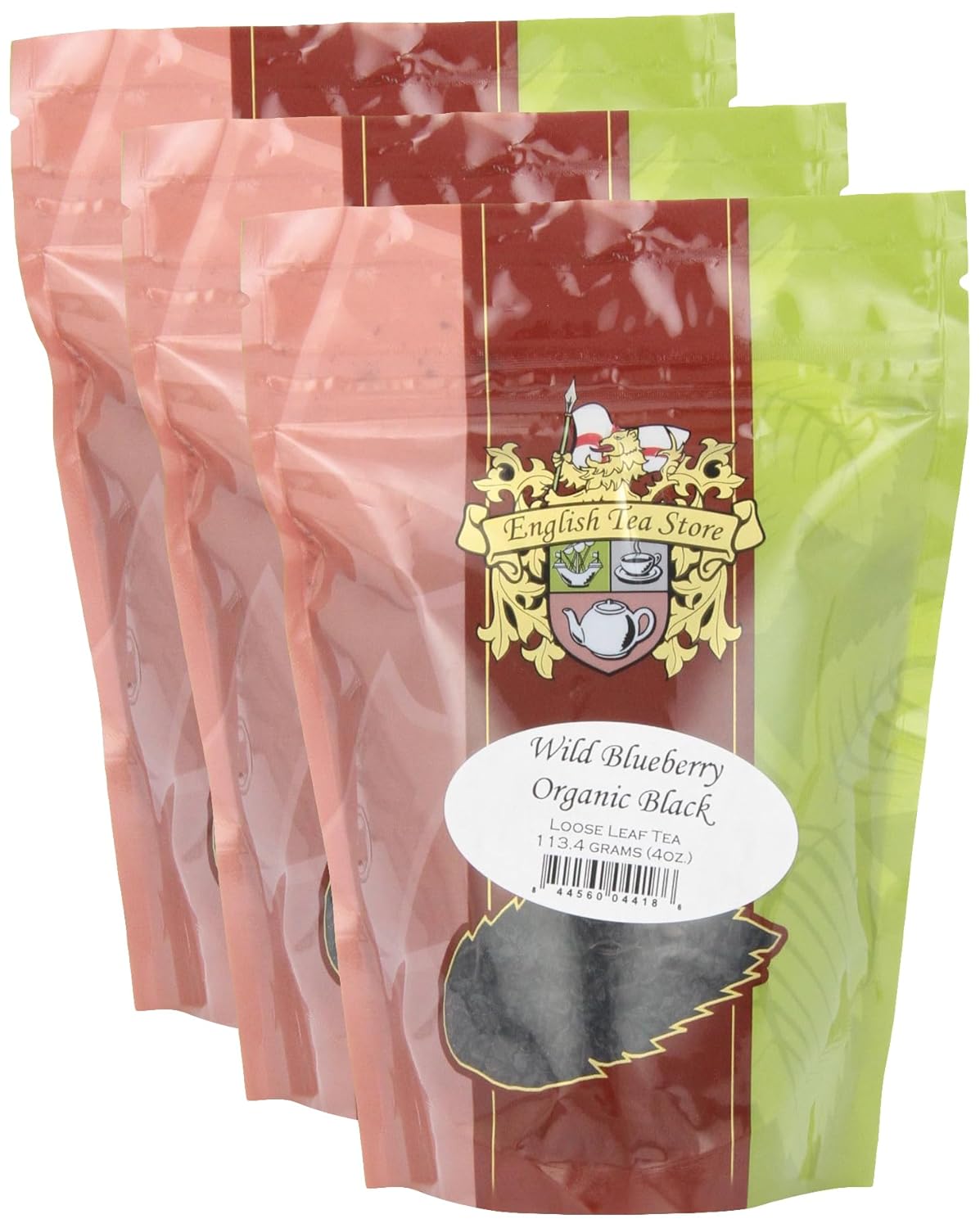 English Tea Store Loose Leaf, Wild Blueberry Organic Black Tea, 4 Ounce (Pack of 3)