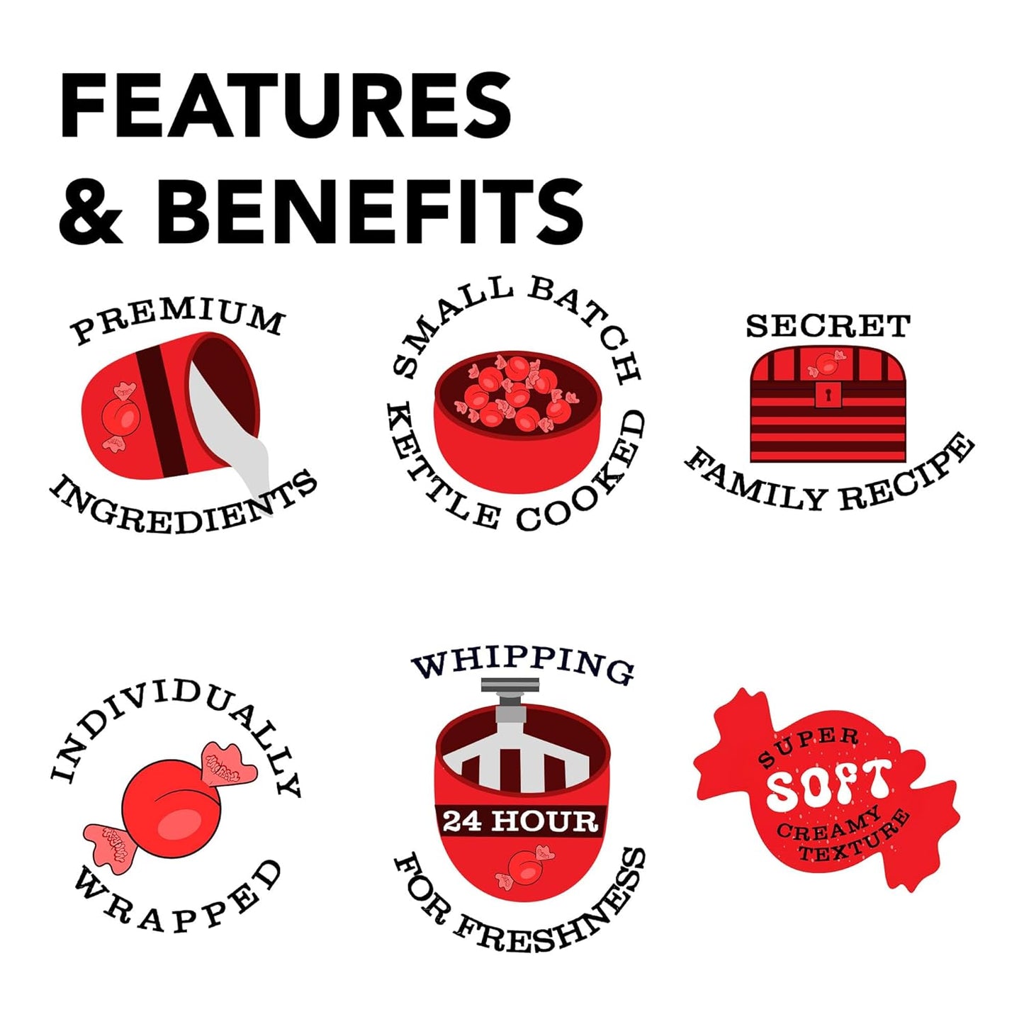 Taffy Town Saltwater Taffy- Chocolate | Gourmet Taffy| Nougat-Style Candy| Soft & Delicious| Snack Treats| Party Good Candies| 2.5lbs