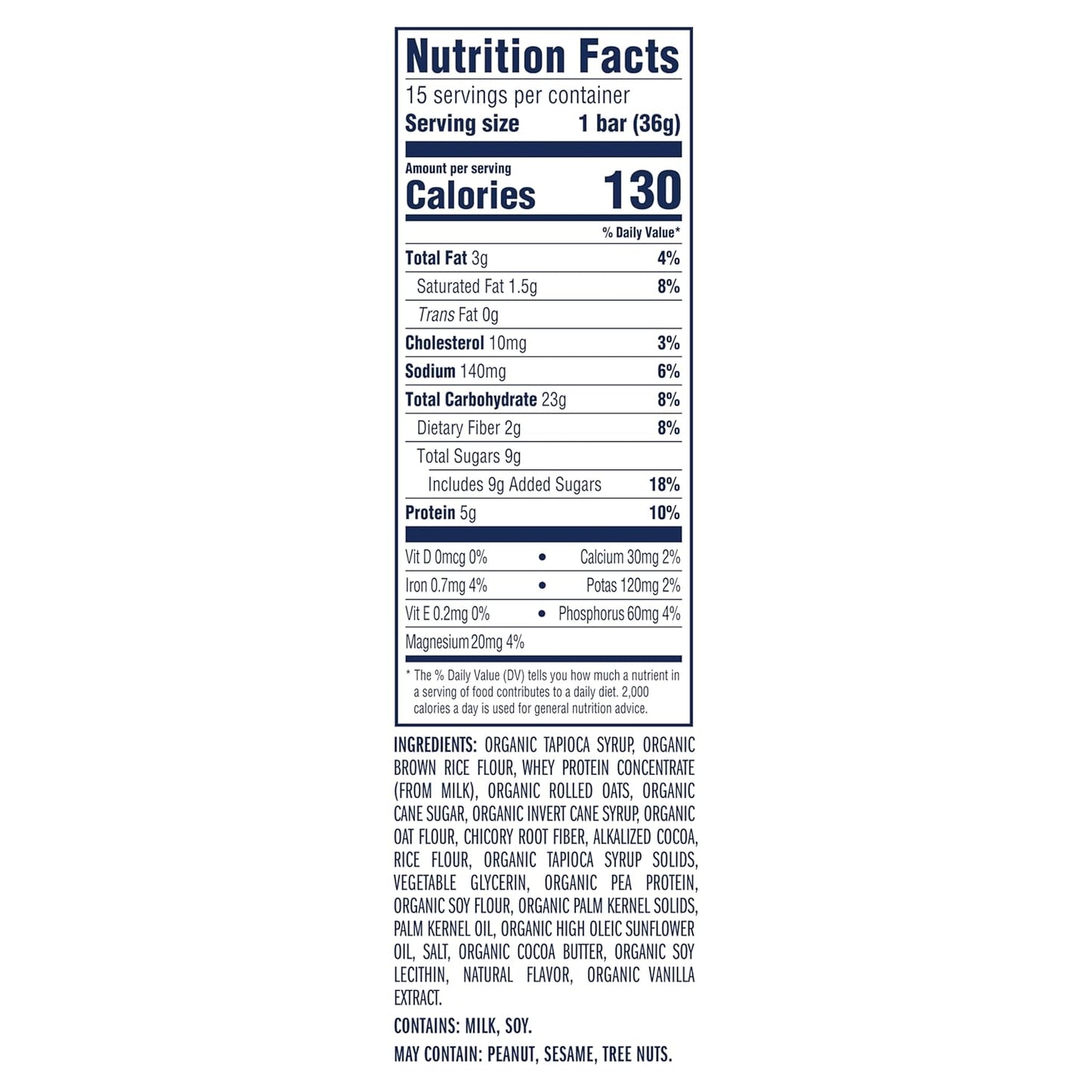 Zbar Protein - Cookies 'N Creme - Crispy Snack Bars - Made with Organic Oats - Non-GMO - 5g Protein - Gluten Free Protein Bars, School Snacks (15 Pack)