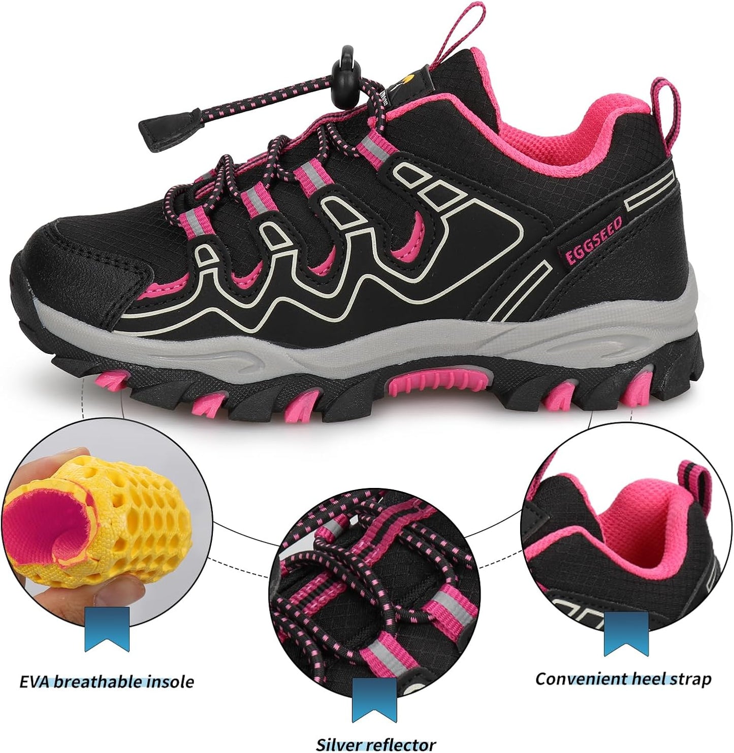 Kids Boys Running Shoes Waterproof Non-Slip Breathable Low-Top Outdoor Hiking Walking Sneakers (Little/Big Kids)