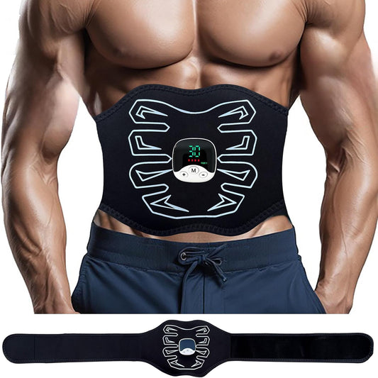 Abs Stimulator, EMS Muscle Stimulator for Gym Home Office, Abdominal Toning Belt Electric Ab Stimulator for Men Women