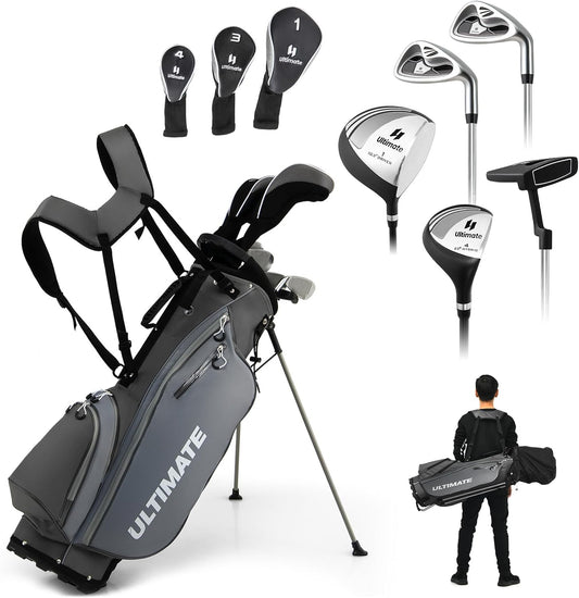 ULTIMATE Men's Complete Golf Club Set – Right-Handed, 9/11-Piece Full Set Including 460cc #1 Driver, #3 Fairway Wood, Hybrid, #6, #7, #8, #9, #P Irons, and a Precision Putter