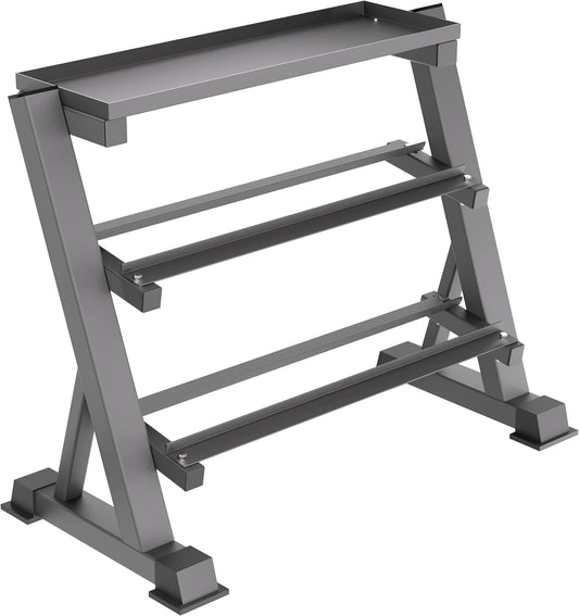 3 Tier Dumbbell Rack, 1200LBS Capacity Weight Rack for Home Gym Dumbbells & Kettlebell, Heavy-Duty Multilevel Free Weight Holder Storage Organizer, Dumbell Rack Stand Only