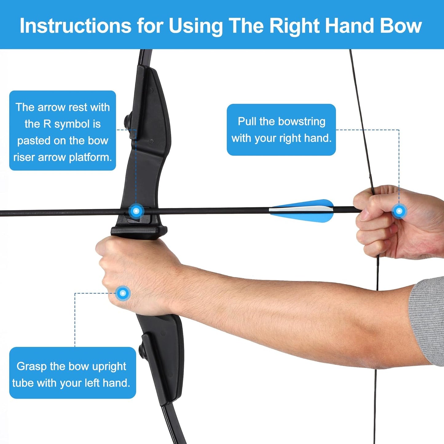 Recurve Bow and Arrow Set，Detachable Archery Adult Bow Left and Right Hands 40lbs /20lbs Suitable Adults/Youth/Beginners Outdoor Practicing