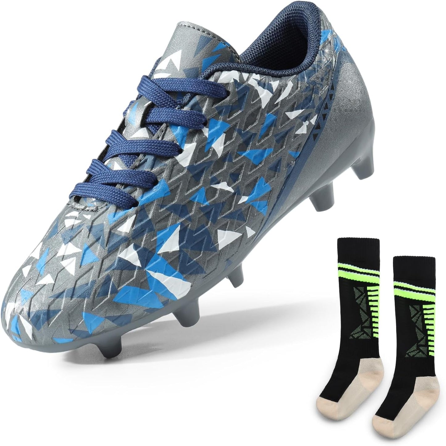 DREAM PAIRS Boys Girls Soccer Cleats Youth Firm Groud Athletic Outdoor Trainning Football Shoes for Little/Big Kid