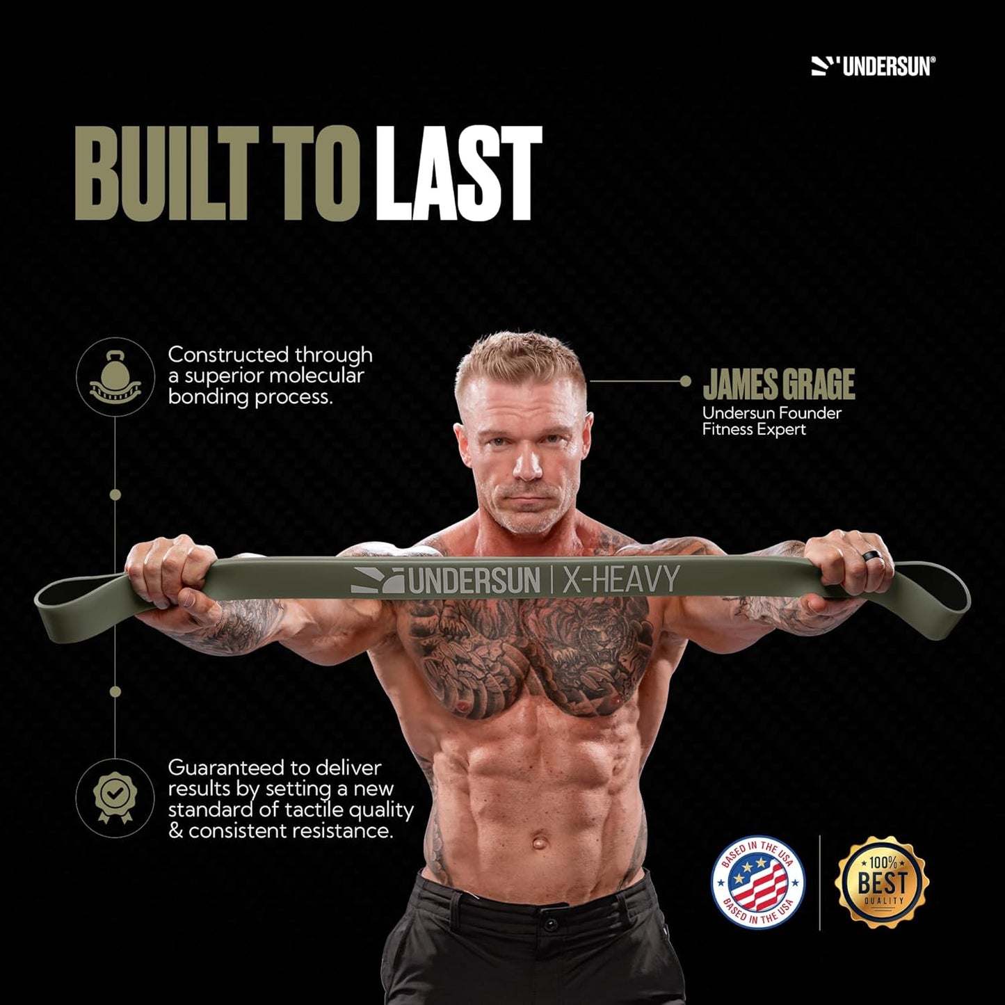 Undersun Resistance Bands for Working Out | Heavy Resistance Bands for Strength Training & Pull Up Assistance | Indoor/Outdoor, Gym, Home Exercise Bands Resistance