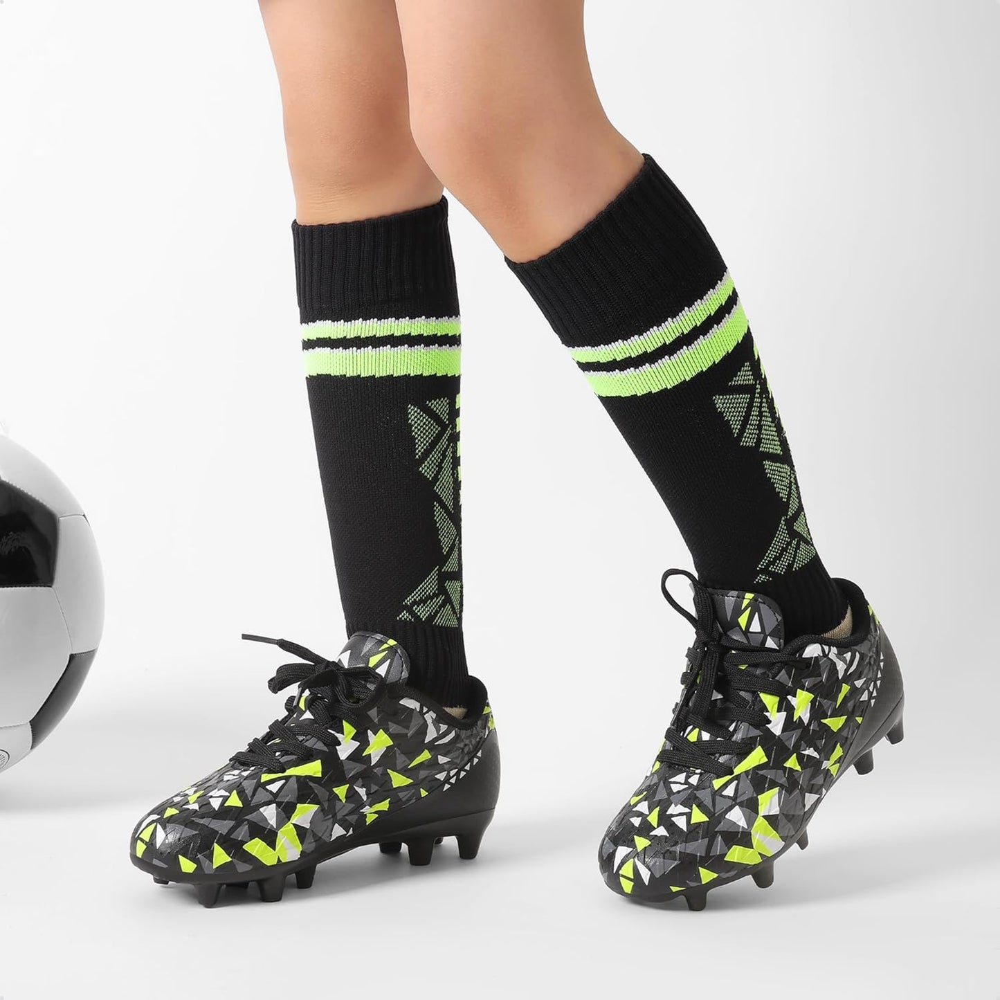 DREAM PAIRS Boys Girls Soccer Cleats Youth Firm Groud Athletic Outdoor Trainning Football Shoes for Little/Big Kid