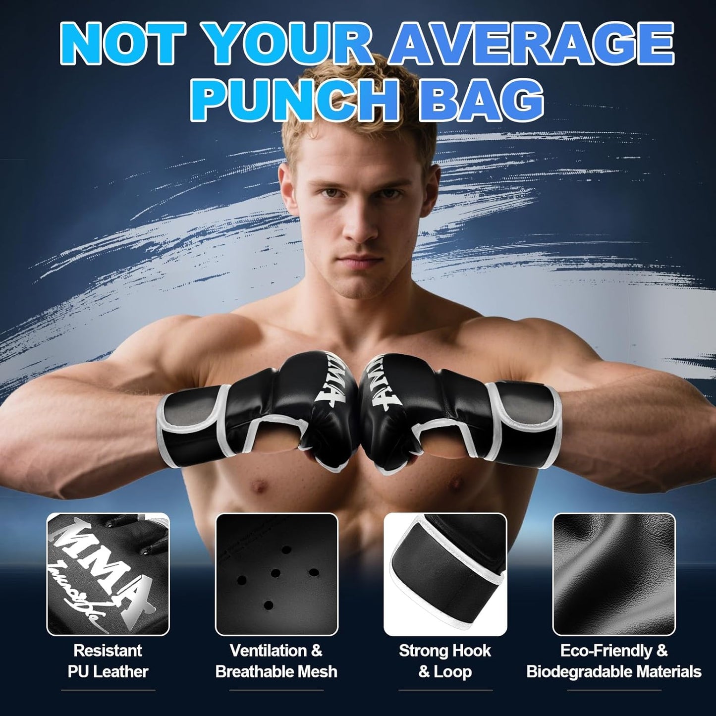 Heavy Punching Bag for Adults Teens, 70'' Standing Boxing Kicking Bag Freestanding Heavy Bag with Gloves and Electric Air Pump, Men Kickboxing Bags for Beginners Training MMA Muay Thai Fitness