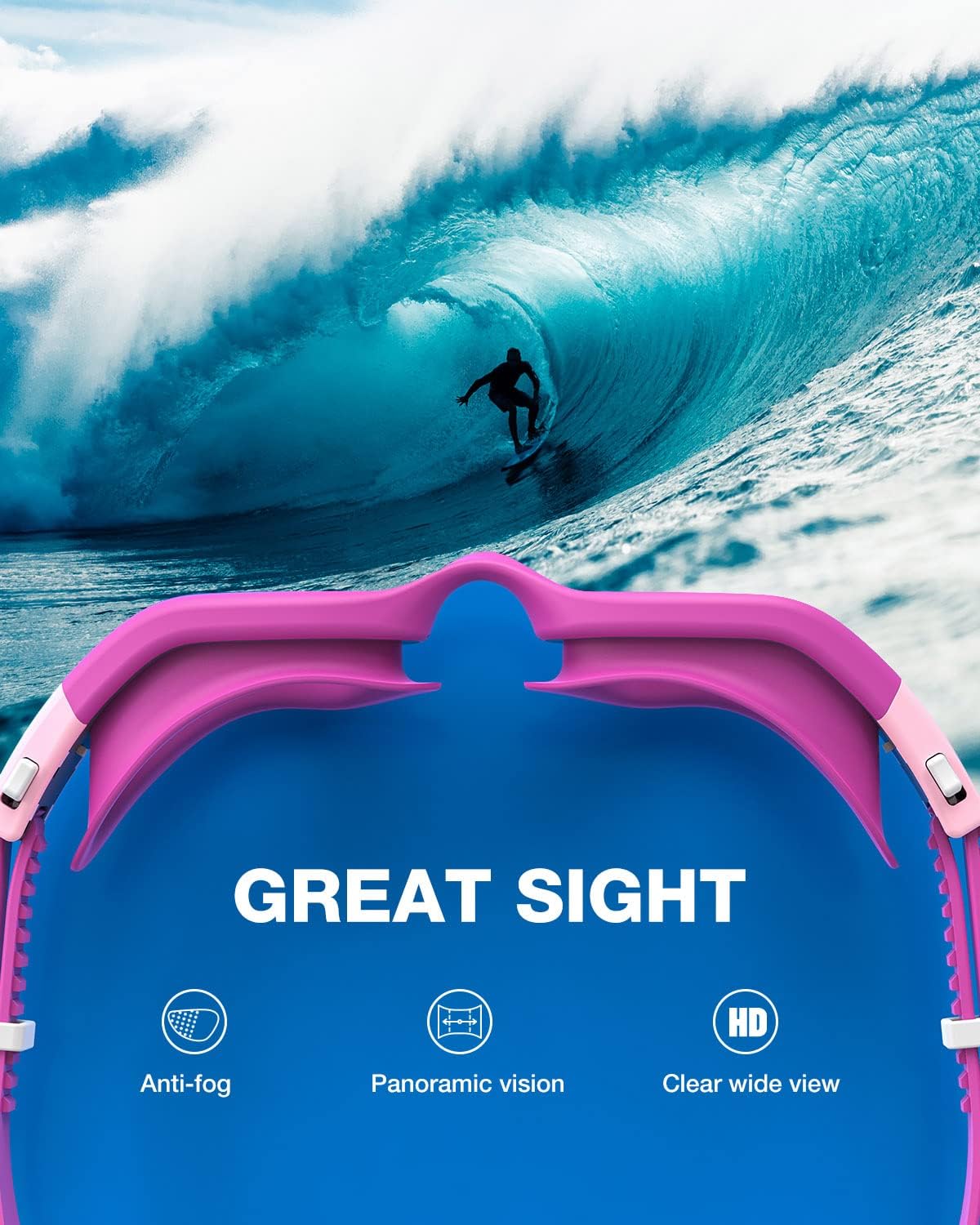 ZIONOR Swim Goggles, G1 SE Swimming Goggles Anti-fog for Adult Men Women