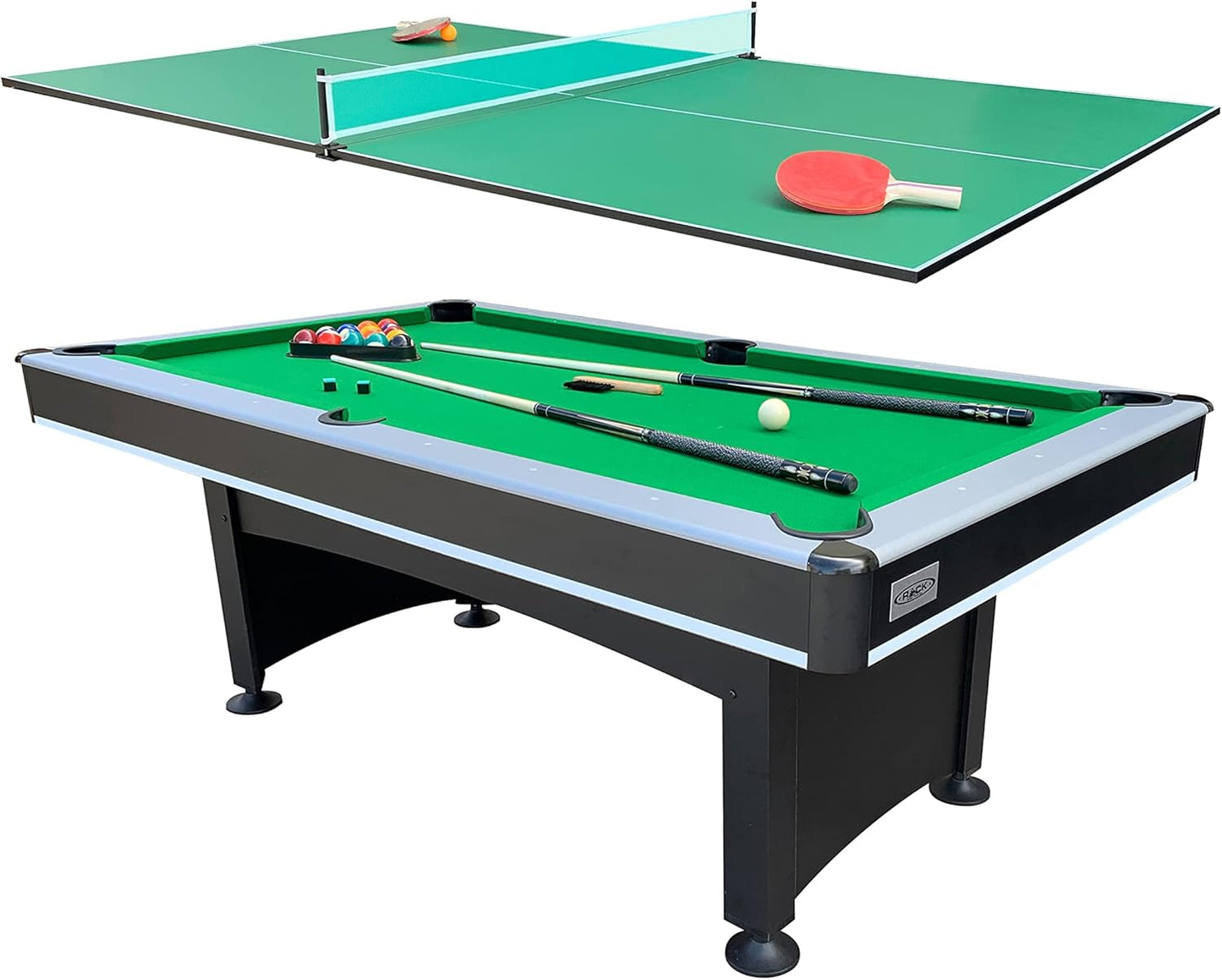 RACK Scorpius 7-Foot Multi Game Billiard/Pool with Table Tennis - The Ultimate Entertainment for Friends and Family!