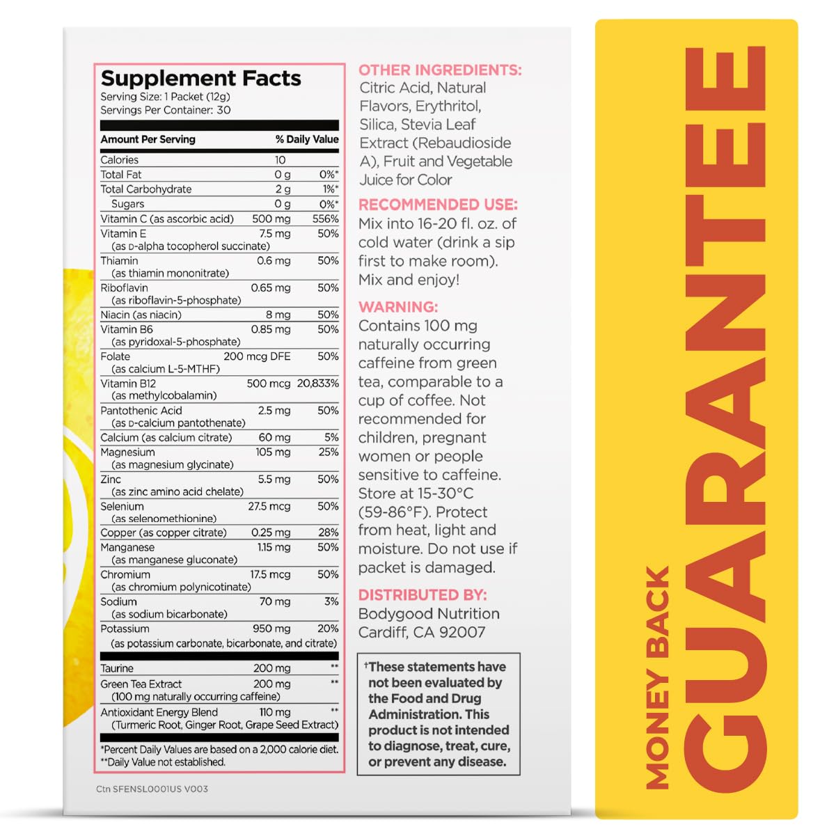 Pureboost Clean Energy Booster, Refreshing Energy Drink Mix with B12 Vitamins, Electrolytes, Antioxidants, Sugar-Free with No Sucralose (Strawberry Lemonade, 30 Count)