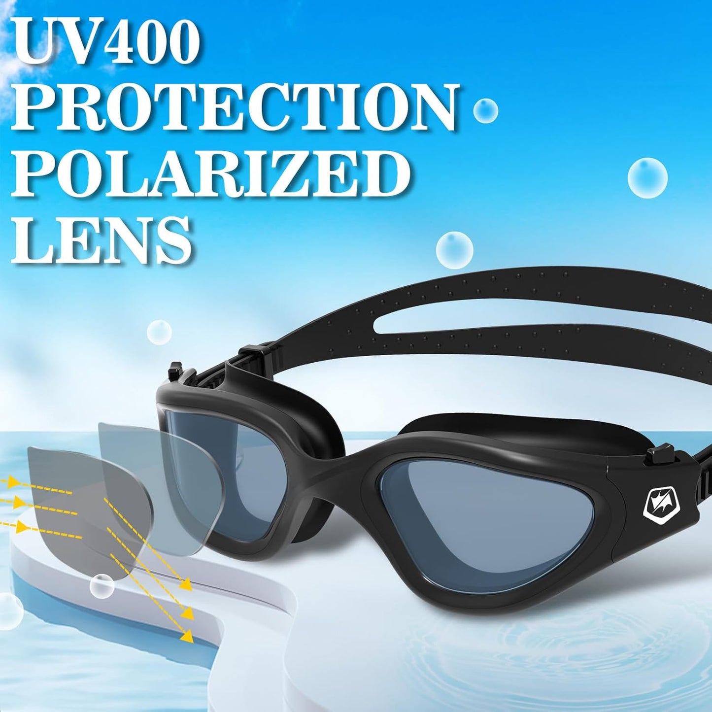 WIN.MAX Polarized Swimming Goggles Swim Pool Goggles Anti Fog Anti UV No Leakage Clear Vision for Men Women Adults Teenagers