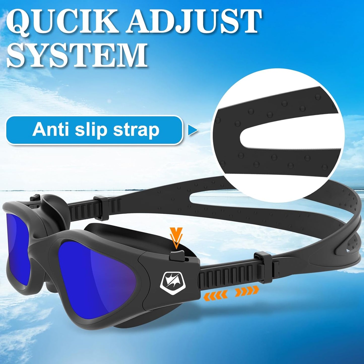 WIN.MAX Polarized Swimming Goggles Swim Pool Goggles Anti Fog Anti UV No Leakage Clear Vision for Men Women Adults Teenagers