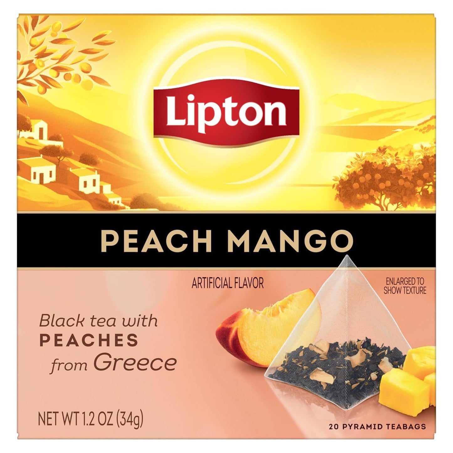 Lipton Peach Green Tea & Peach Mango Black Tea 20 CT (2ea) (Variety Pack)