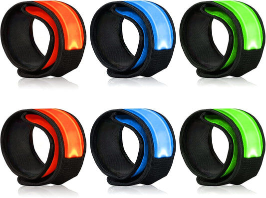 LOBKIN Safety Bracelets, LED Slap Armband Kids Walking at Night Safe LED Light Wrist Light Reflective Belt, Magic Band Running Lights for Runners