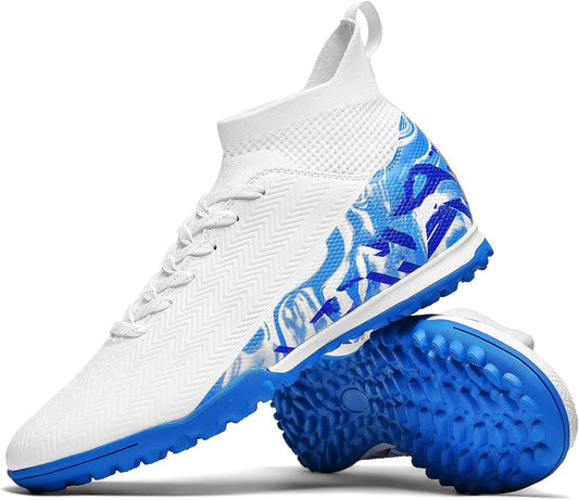 Indoor Soccer Cleats Mens Womens Turf Soccer Cleats Wide Socer Shoes FG AG TF High Ankle Football Boots