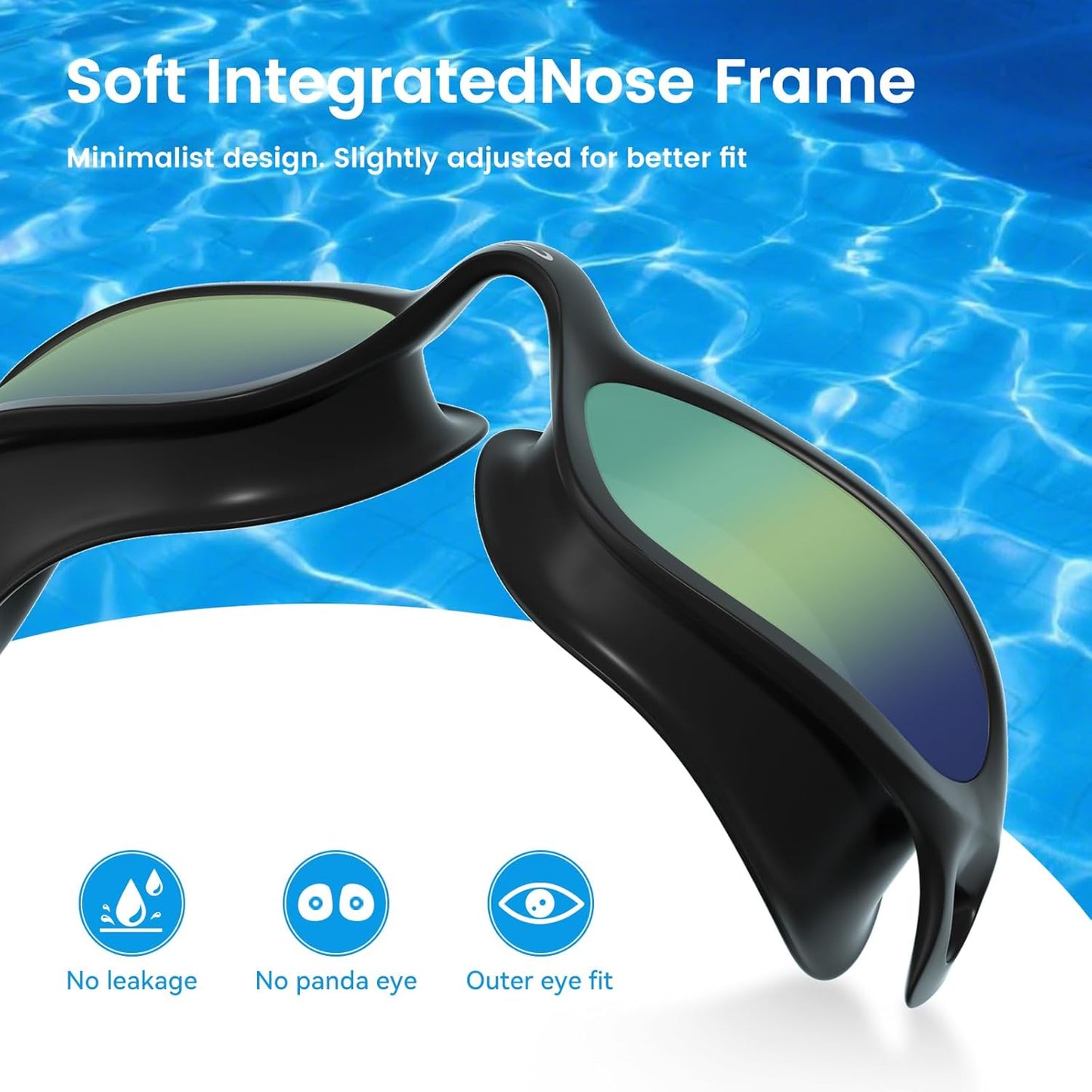 COPOZZ Swim Goggles Adult Women, Swimming Goggles for Women & Men, Anti-Fog No Leaking UV Protection for Adult