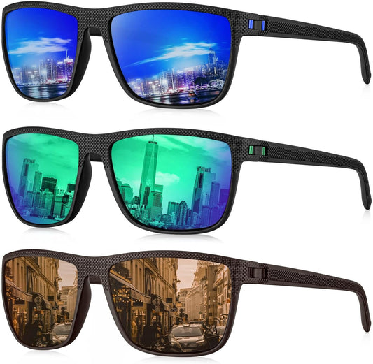 KALIYADI Polarized Sunglasses for Men, Lightweight Sun Glasses with UV Protection for Driving Fishing Golf