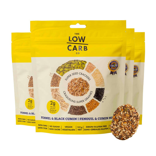 Super Seed Crackers, Gluten Free & Keto Friendly Healthy Snacks, Vegan, Zero Sugar, Paleo & Diabetic Friendly, Nut Free, 20g High Protein, 18g High Fiber, 3.56oz Each, 4-Pack, Fennel & Black Cumin
