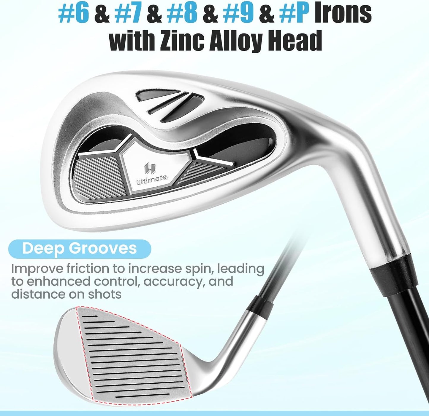 Tangkula 9/10/12 Pieces Women's Complete Golf Clubs Set, Golf Club Package Set with 460CC Driver, Fairway Wood & Hybrid, Irons, Putter, Portable Regular Golf Club Set