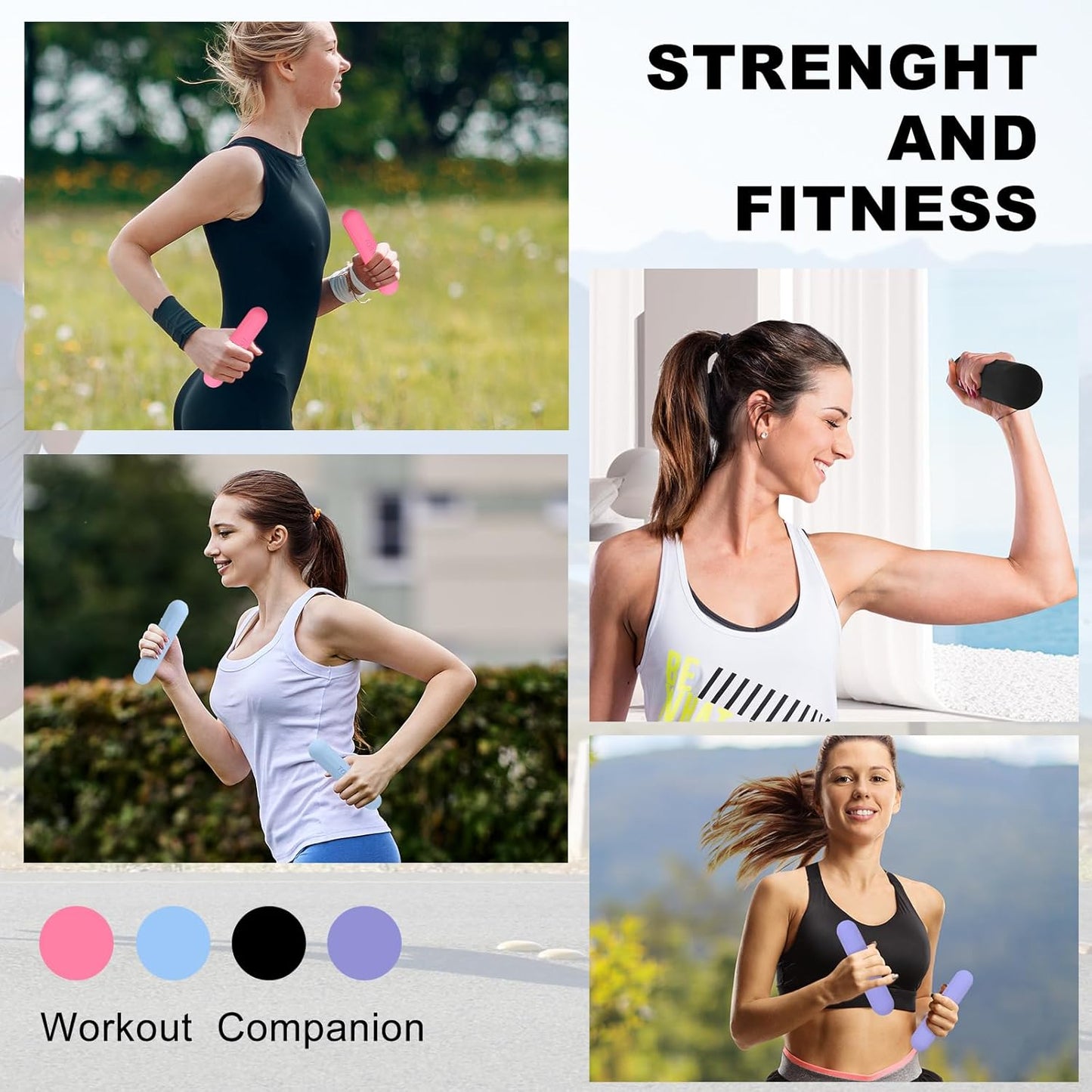 Dumbbell Hand Weight Bars for Women,3lbs Dumbbells Set of 2 or 1pcs Kettlebell Ring for Walking,Workout,Pilates,Strength Training, Gym,Running,Yoga, Dance, Aerobics, Cardio