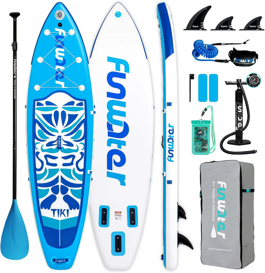 FunWater Inflatable Ultra-Light Stand Up Paddle Board for All Skill Levels with Premium SUP Paddleboard Accessories,Non-Slip Comfort Deck for Youth & Adults