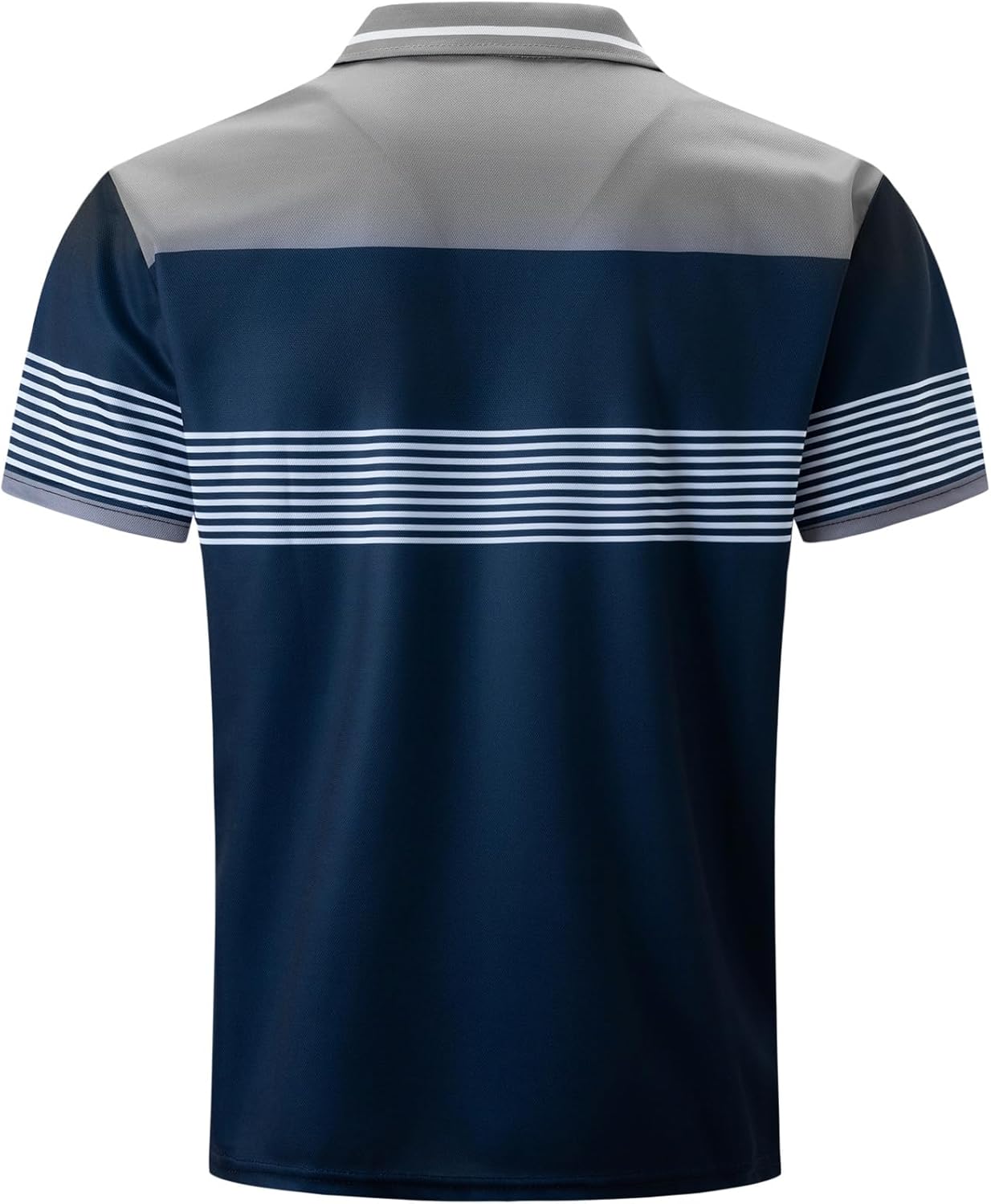 Men's Casual Polo Shirts Short Sleeve Fashion Golf Shirt Classic Striped Slim Fit T-Shirts