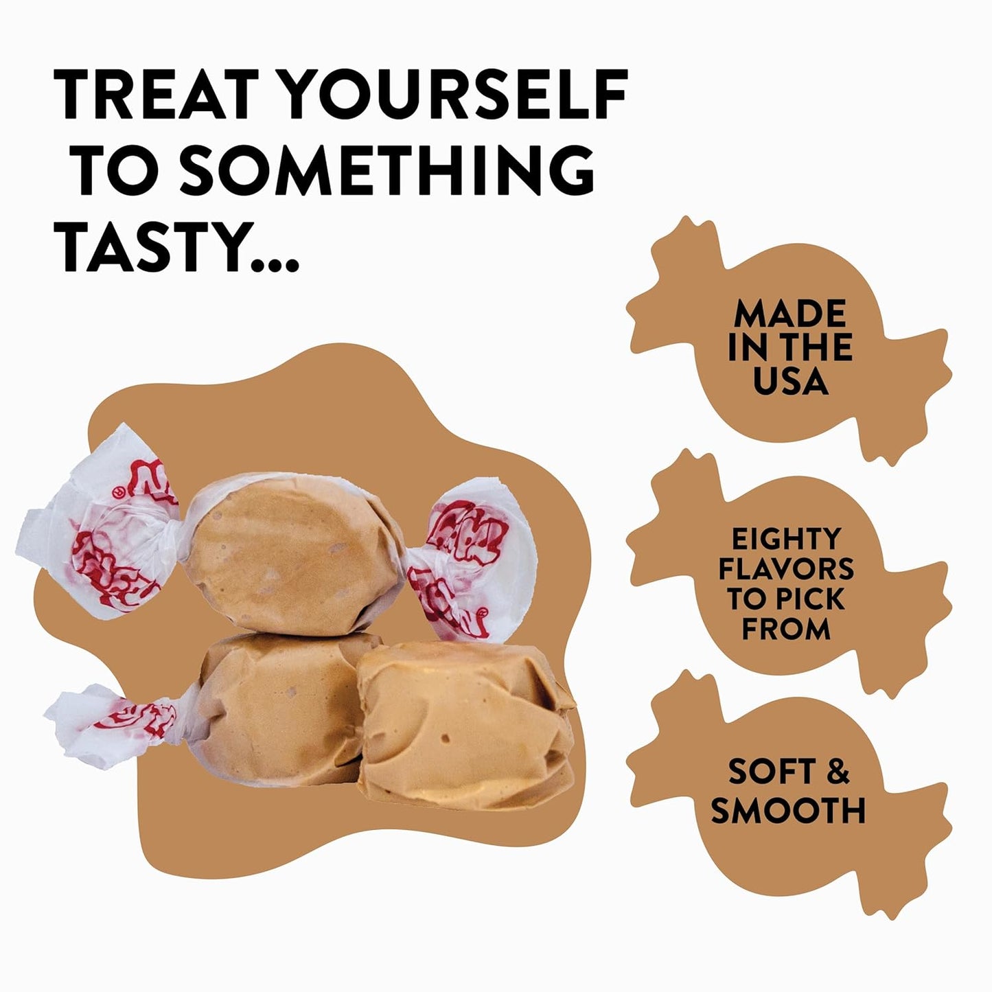 Taffy Town Saltwater Taffy- Maple | Gourmet Taffy| Nougat-Style Candy| Soft & Delicious| Sumer Snack Treats| Party Good Candies| 2.5lbs