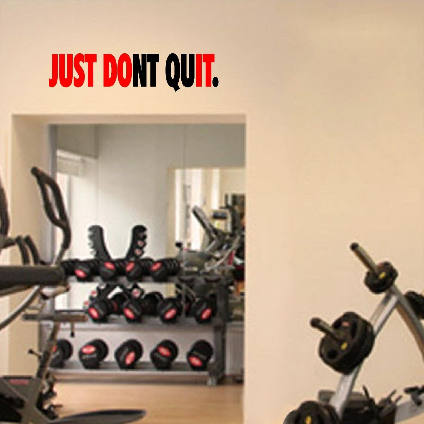 Jeyfel Decals. Fitness Wall Decals. Just Don't Quit. Just Do It. Vinyl Wall Art, Sticker Decal Gym.