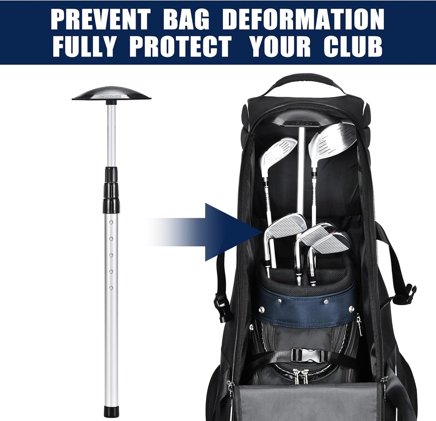 Partage Golf Travel Bag with Wheels, Golf Travel Case for Airlines, 900D Heavy Duty Oxford -Black