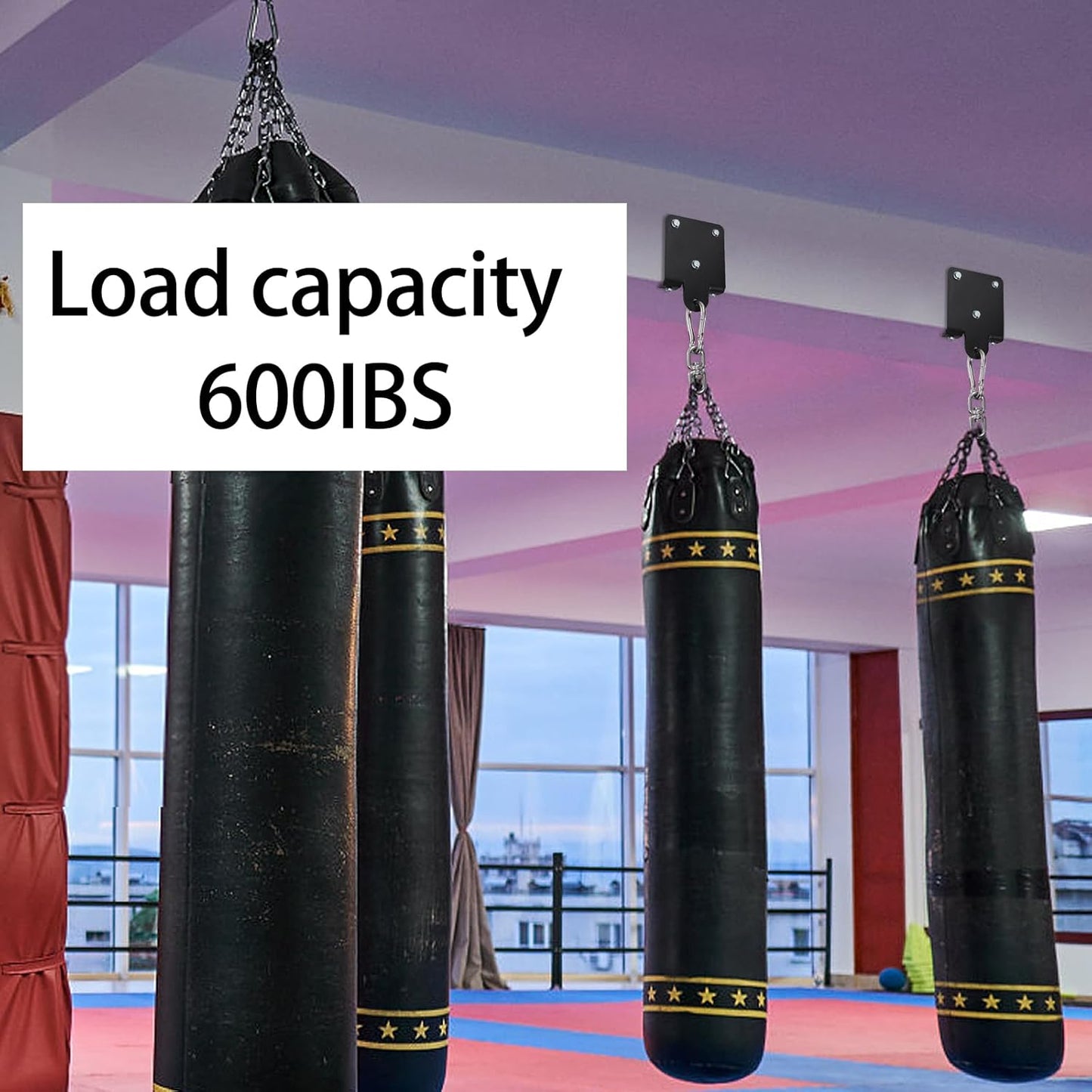 WUWEOT Heavy Bag Hanger, Sturdy Punching Boxing Bag Holder, 360° Rotation Wood Beam Hook Bracket Ceiling Mount for Boxing Muay Thai Training,Aerial Yoga Swing & Hammock