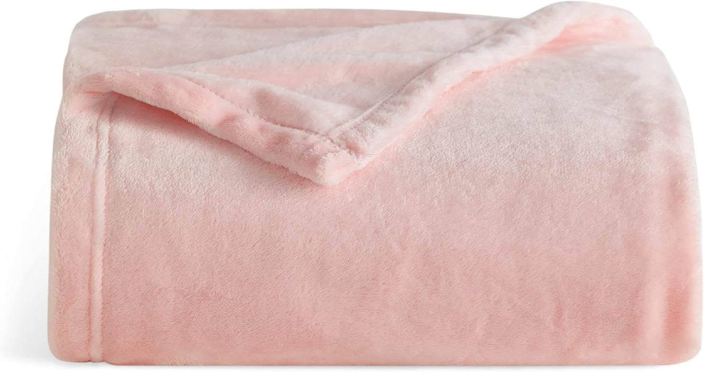 Bedsure Fleece Blanket Twin Blanket Pink - 300GSM Soft Lightweight Plush Cozy Twin XL Blankets for Bed, Sofa, Couch, Travel, Camping, 66 inch X 90 inch