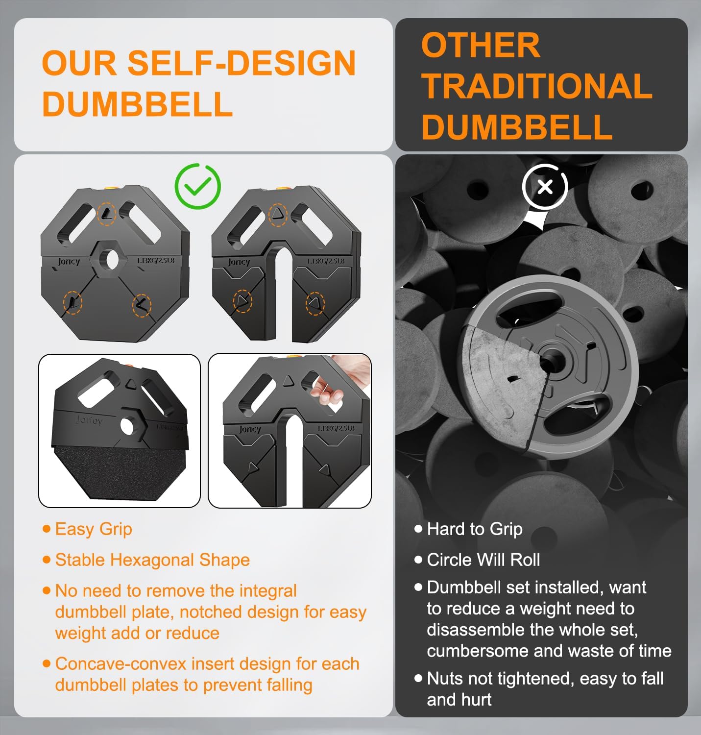 Adjustable Dumbbells Set for Women Men 20LBS/30LBS/40LBS/60LBS Weight Set with Connector, 5 in 1 Free Weights Dumbbells Set for Barbell Kettlebells Weightlift Push Up Fitness Exercises for Home Gym