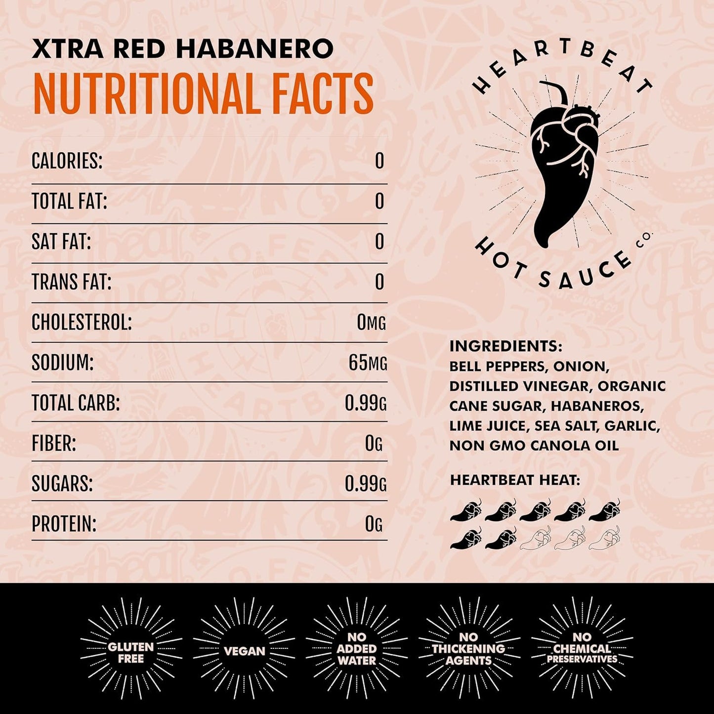Heartbeat Hot Sauce Co. | In Flames Extra Hot Red Habanero, 6 oz.