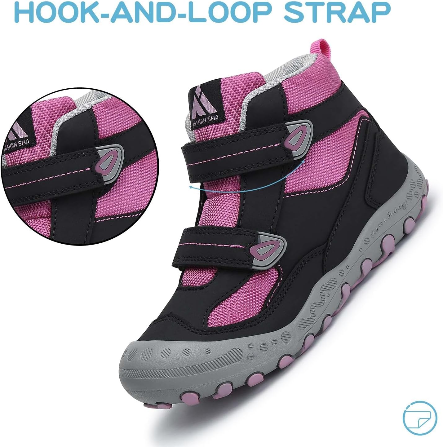 Mishansha Kids Water Resistant Hiking Boots, Boys Girls Anti Collision Anti-Skid Athletic Outdoor Adventure Trekking Shoes