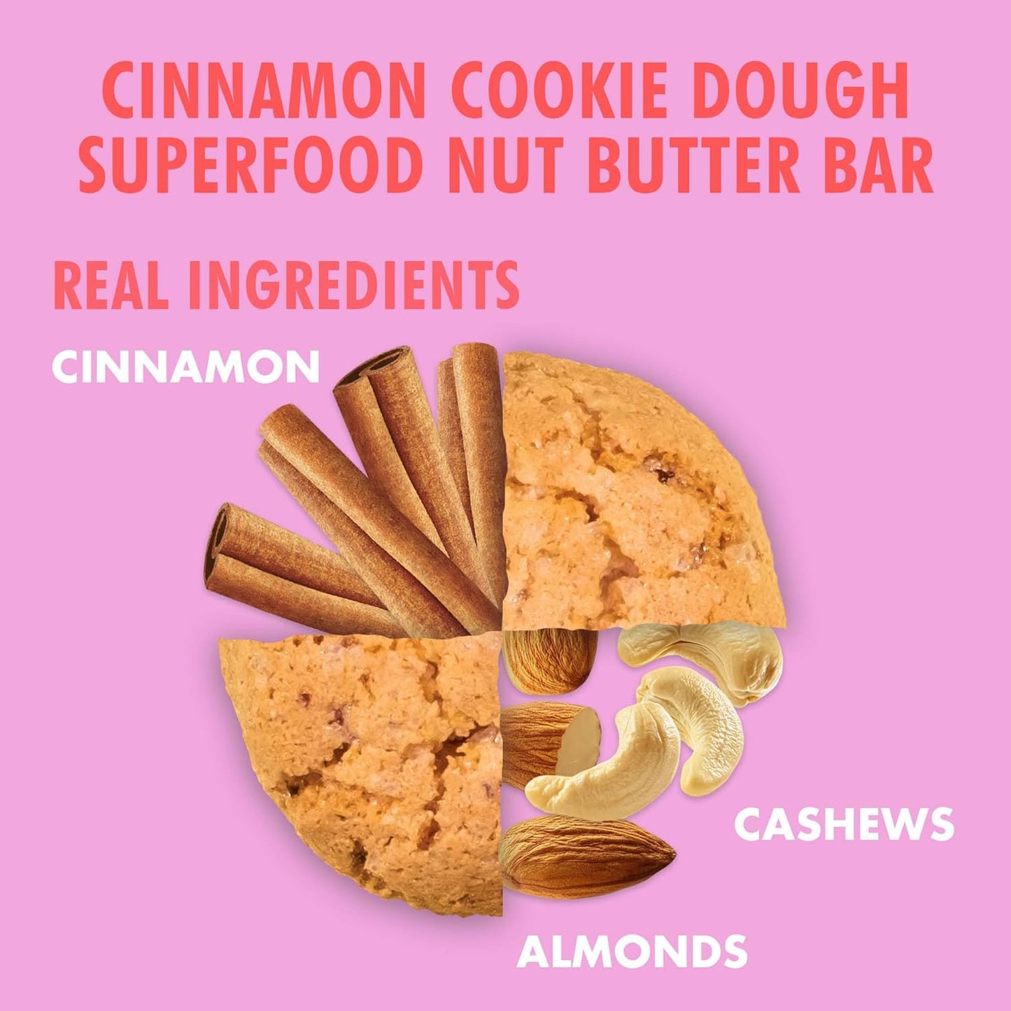 B.T.R. Nation Superfood Keto Protein Bars, Plant Based Vegan Protein - Cinnamon Cookie Dough ENERGY | 12 Pack| Low Carb, Low Calorie, Gluten Free, No Sugar Alcohols, Boosted with Superfoods