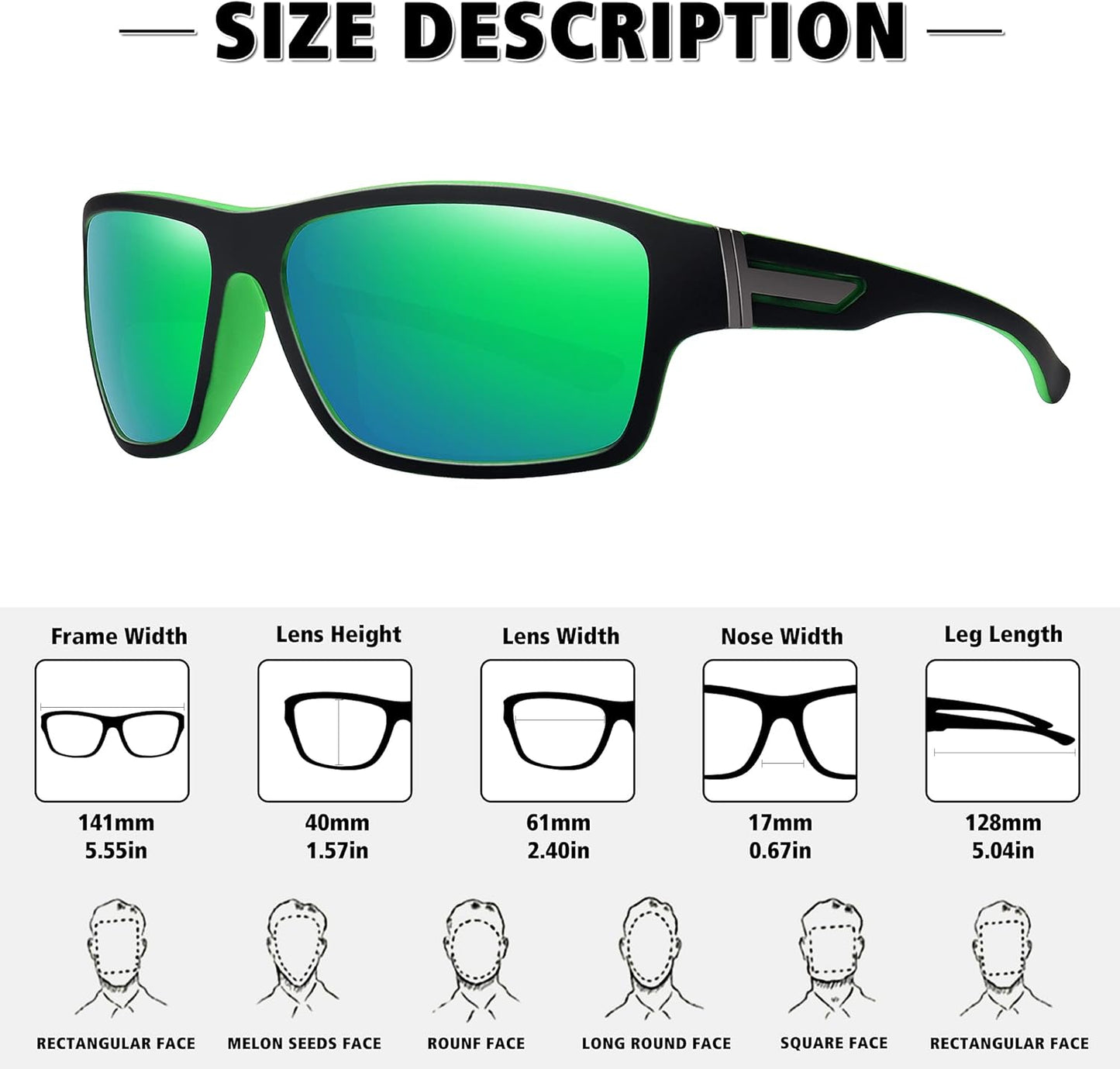 STORYCOAST Polarized Sports Sunglasses for Men Women Unbreakable Frame Cycling Fishing Driving