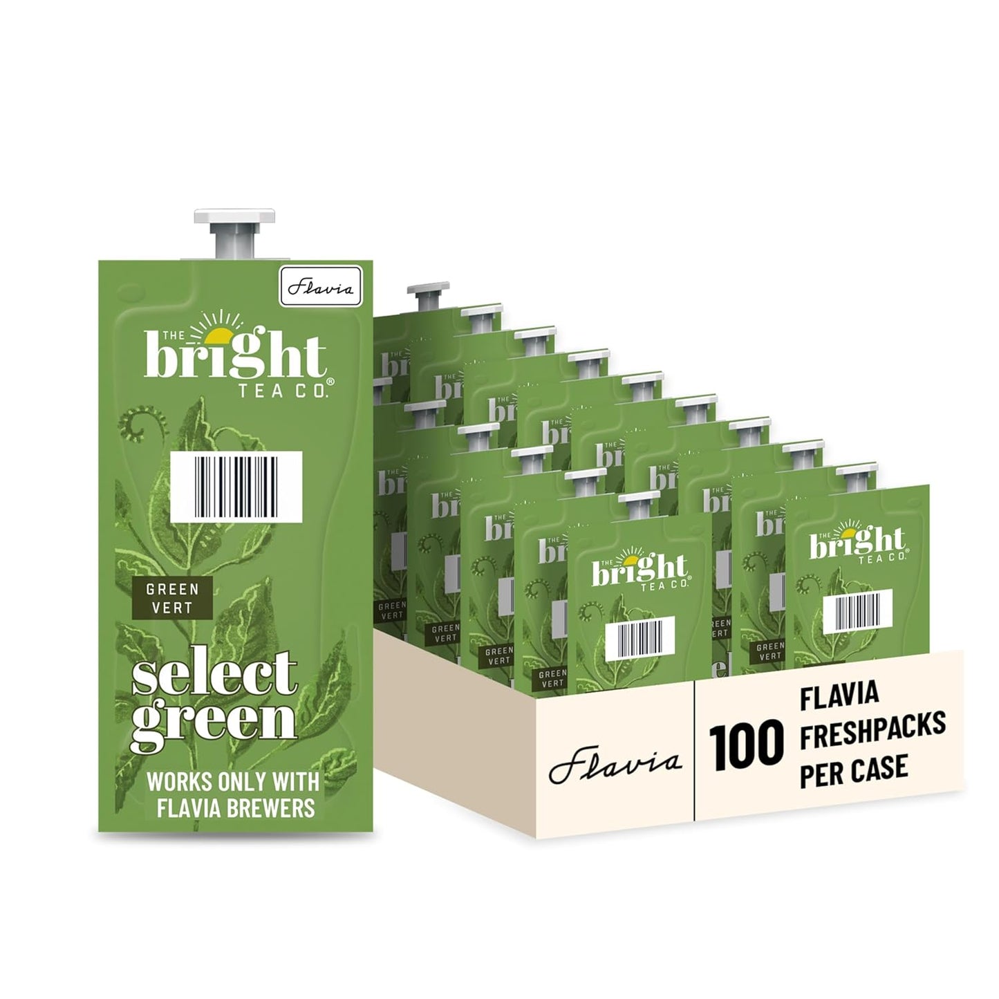 The Bright Tea Co. Select Green Tea Fresh Pack for Flavia Brewers (Pack of 100 Fresh Packs)