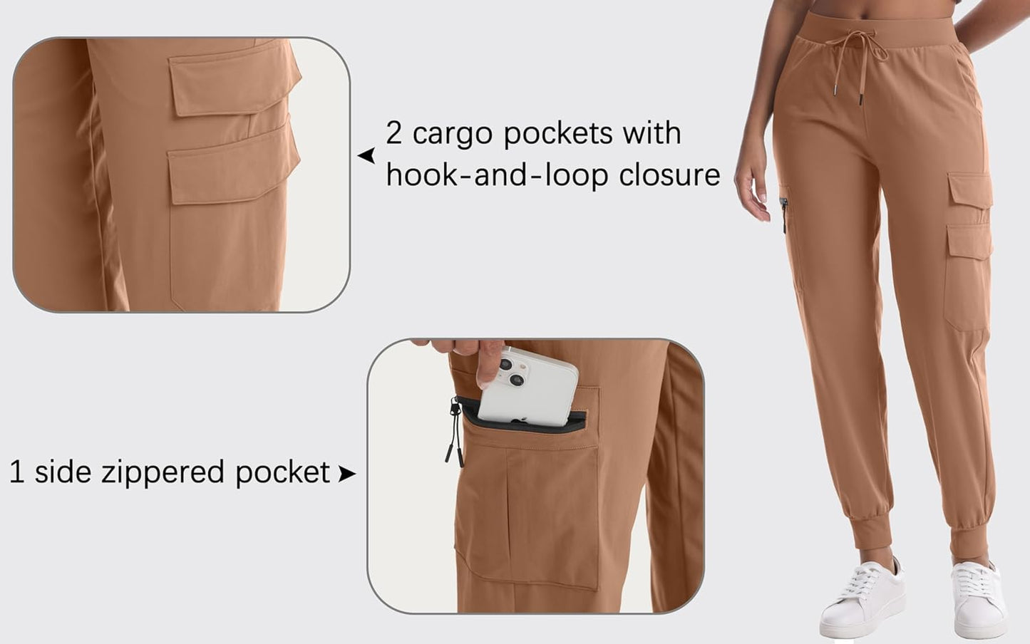 Women's Hiking Pants with Pockets Water Resistant Lightweight Quick Dry Cargo Pants for Travel Outdoor