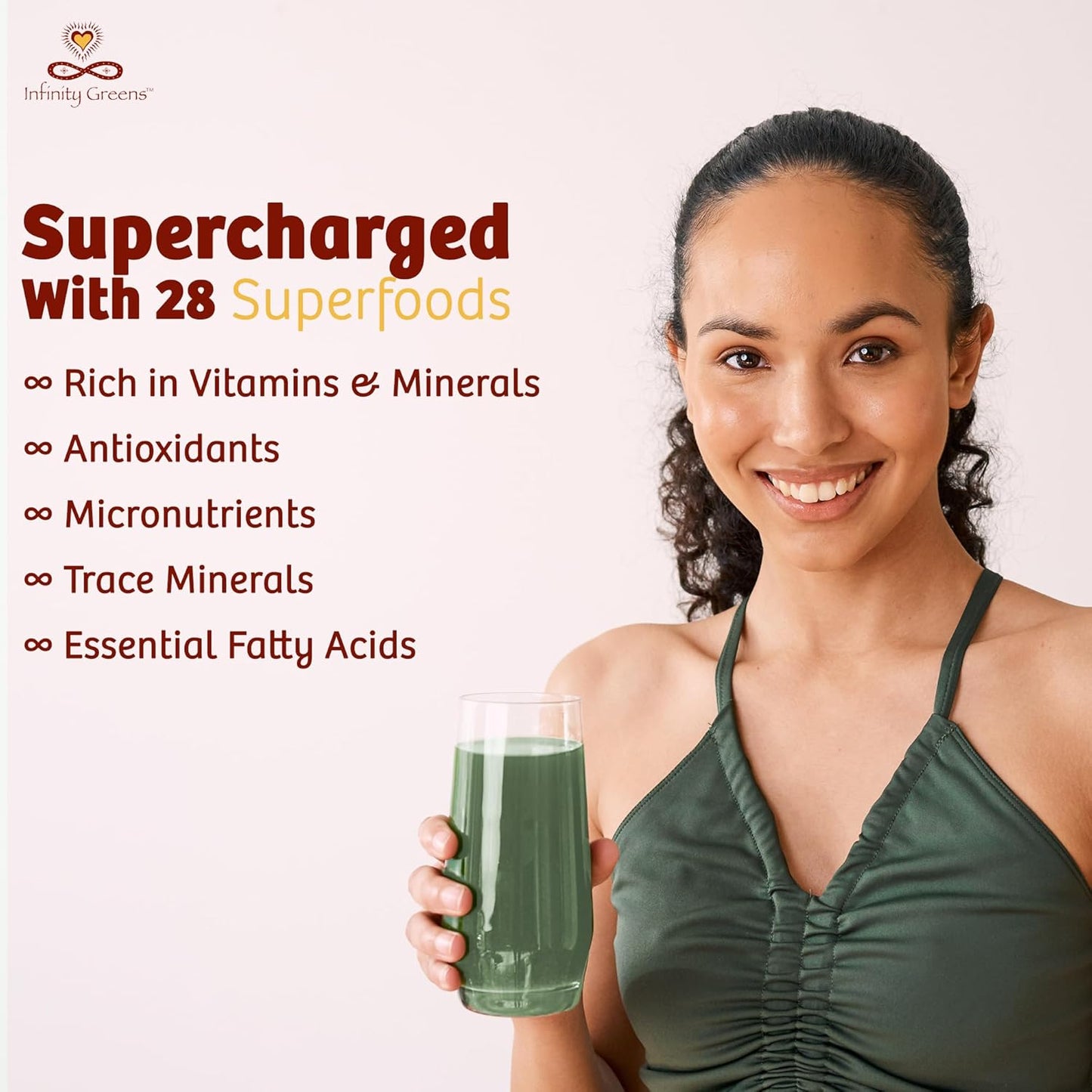 Superfood Powder, Blue Green Algae Based Green Juice Powder with 28 Organic Superfoods, No Fillers or Grasses, Energy & Longevity, Low Temp Dehydrated Greens (34 Servings)