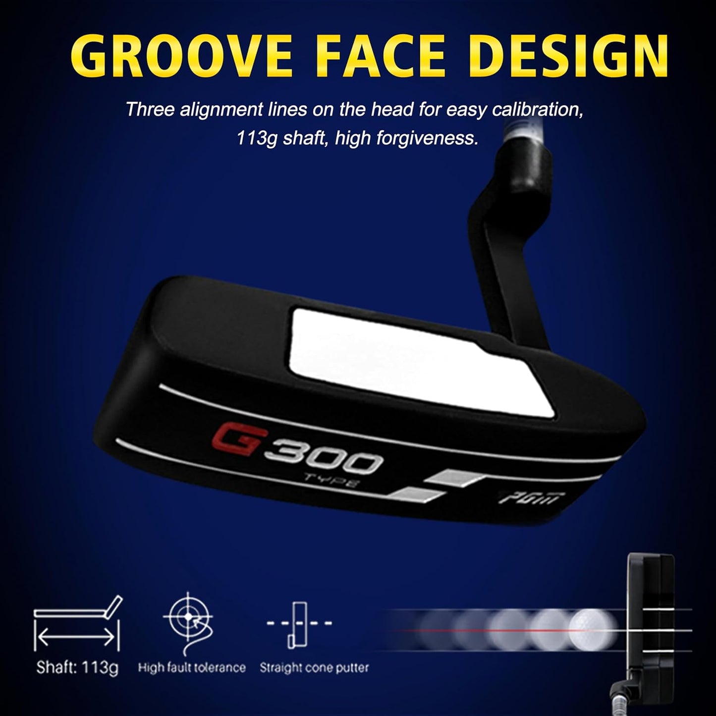 PGM Men's G Type Complete Golf Club Set - Titanium #1 Driver, Draw-Biased Hybrid, High-Strength Iron Set, High Forgiveness Putter, with Stand Bag