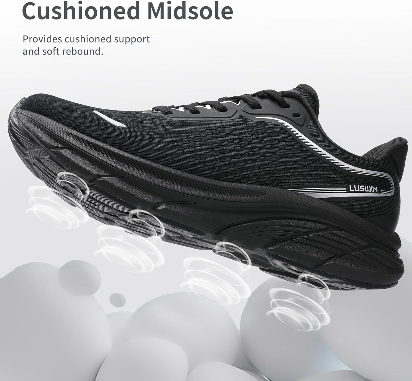 Men's Walking Shoes Lightweight Breathable Cushioning Running Shoes Athletic Tennis Workout Gym Non Slip Comfortable Fashion Sneakers