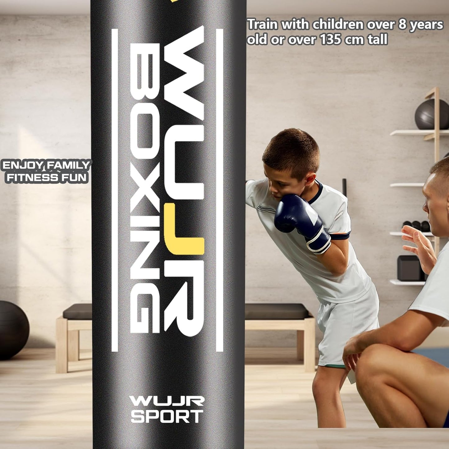 70'' Freestanding Punching Bag with Boxing Gloves Heavy Boxing Bag with Suction Cup Base - Men Stand Kickboxing Bag