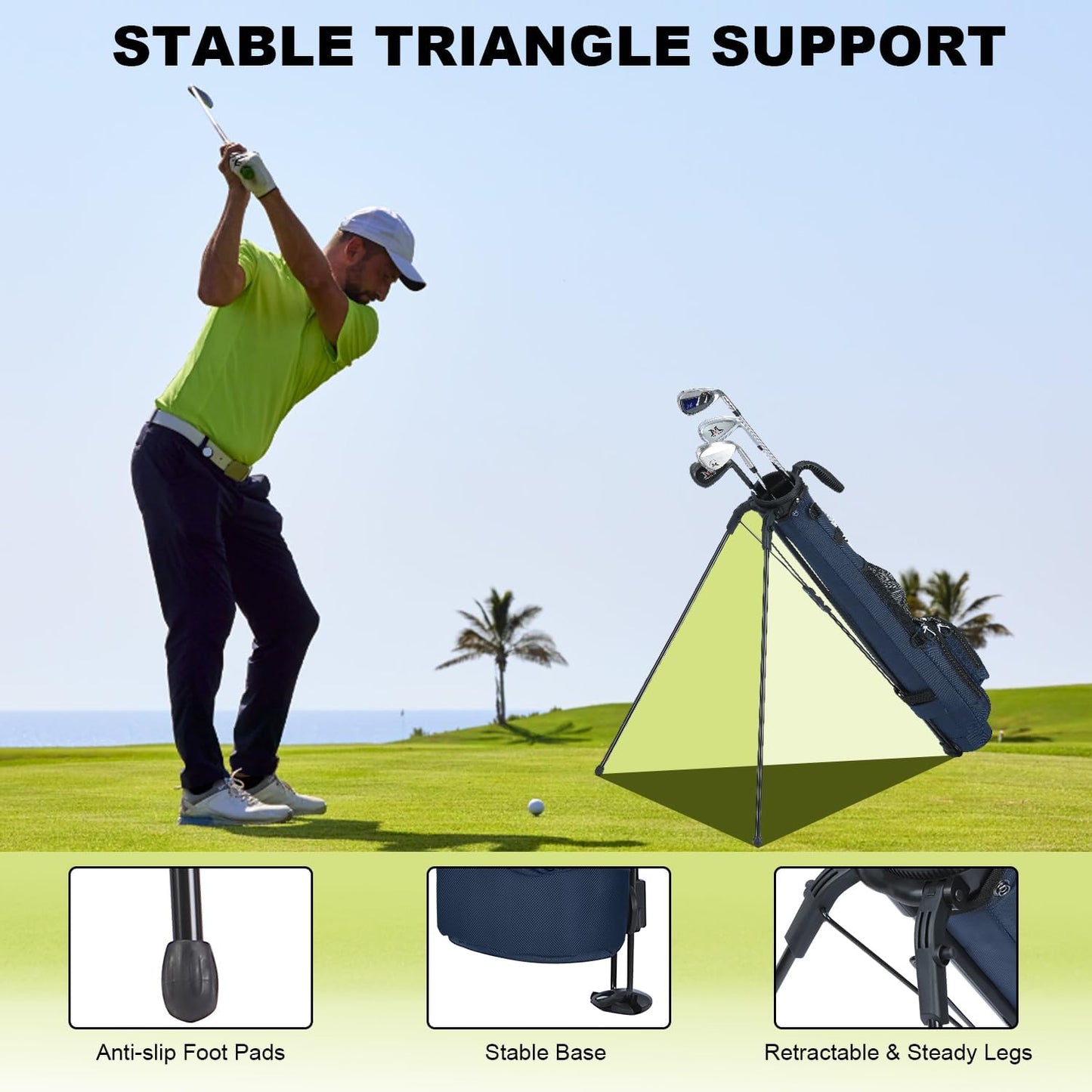 MAZEL Lightweight Golf Bag for Men – Easy to Carry Golf Clubs Bag with Shoulder Strap,Pitch n Putt Golf Stand Bag for Driving Range,Par 3 and Executive Courses - Fit Up to 8 Clubs