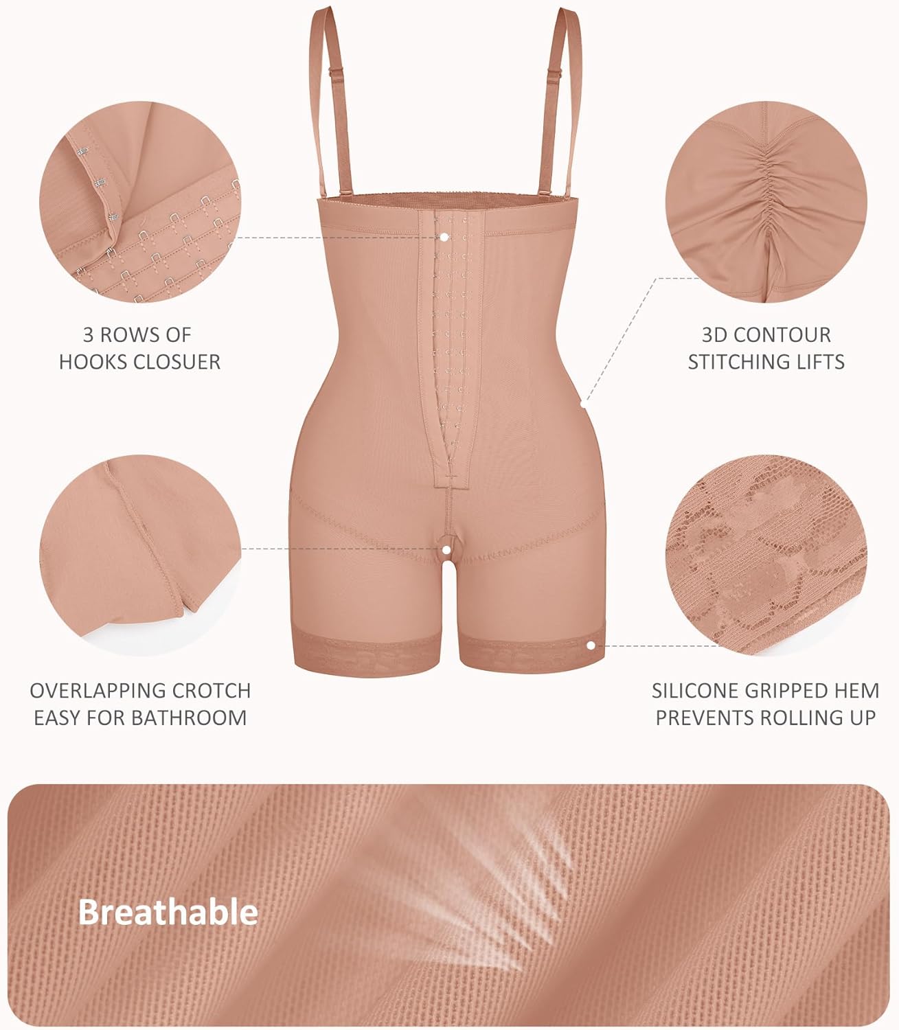 FeelinGirl Faja Body Shaper Tummy Control Shapewear for Women Butt Lifter Post Surgery Fajas Postparto Para Mujer