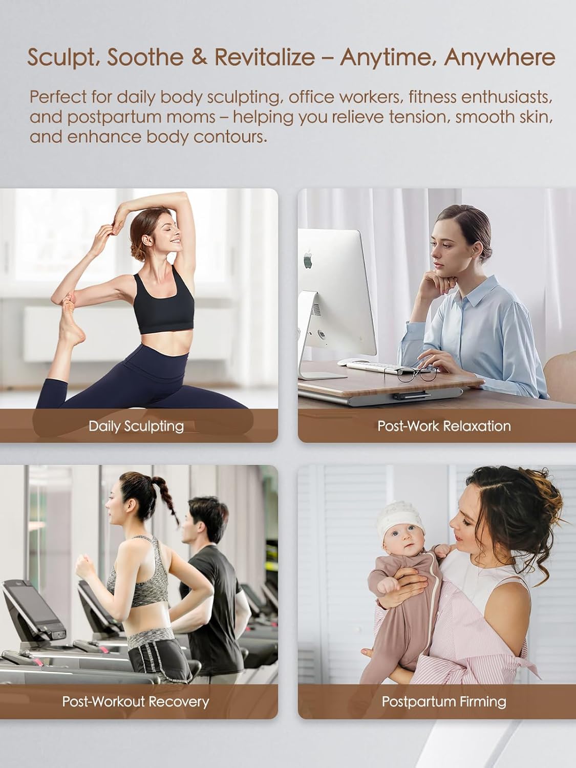 Lymphatic Drainage Massager & Anti Cellulite Massage Tool, Helps Reduce Stretch Marks & Cellulite, for Legs, Arms & Belly, Body Sculpting Machine with Microcurrent, Light, Heat & Vibration,Red