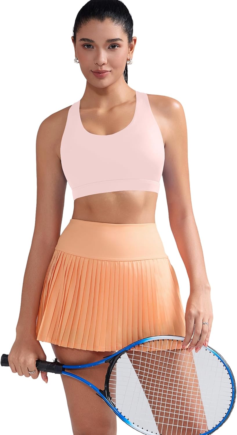 RUNNING GIRL Sports Bra for Women, Criss-Cross Back Padded Strappy Sports Bras Medium Support Yoga Bra with Removable Cups