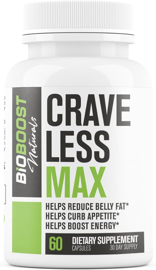 Crave Less MAX | Supports GLP-1 Pathway Function | Weight Loss Pills for Women | Fat Burner to Boost Metabolism, Carb Blocker | 7 Backed Ingredients | 3rd Party Tested - 60 Pills for Adults